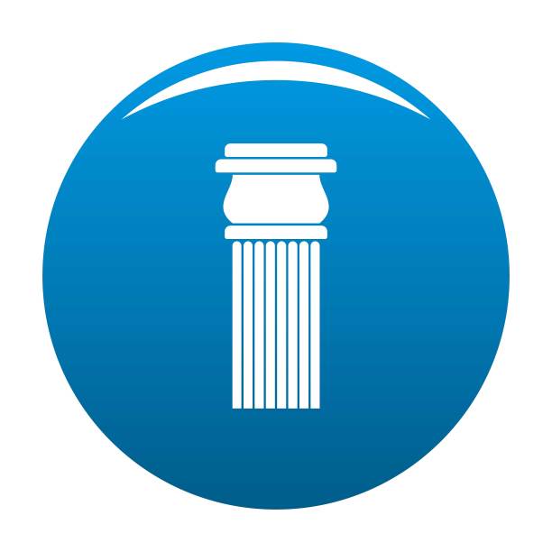 石柱图标蓝色向量图片下载