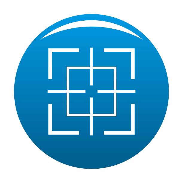 方形目标图标蓝色矢量图片下载