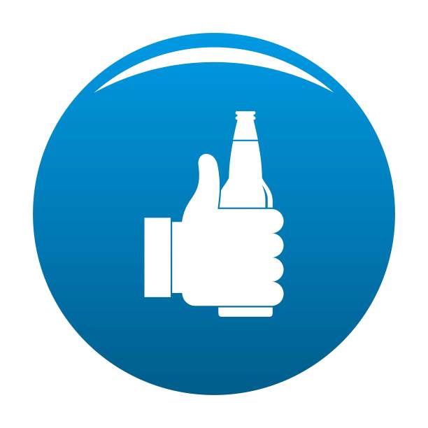 啤酒图标蓝色矢量图片下载