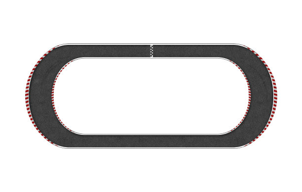 顶视图的比赛线路隔离在白色背景图片下载