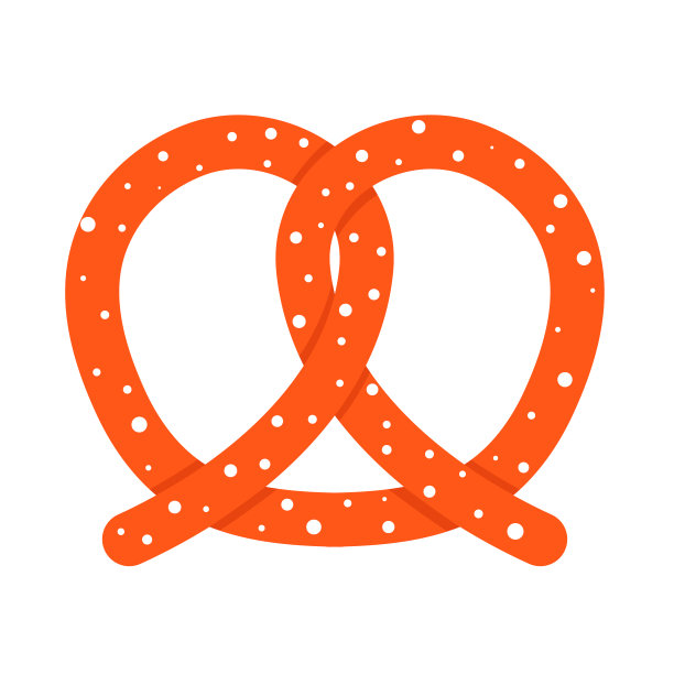 椒盐卷饼平面矢量插图上的白色背景图片下载