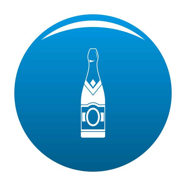 甜蜜的香槟图标向量蓝色图片下载