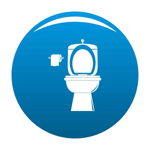 陶瓷马桶图标向量蓝色图片下载