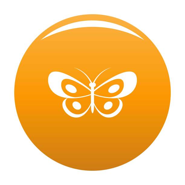 热带蝴蝶图标矢量橙色图片下载