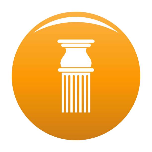 经典的列图标向量橙色图片下载