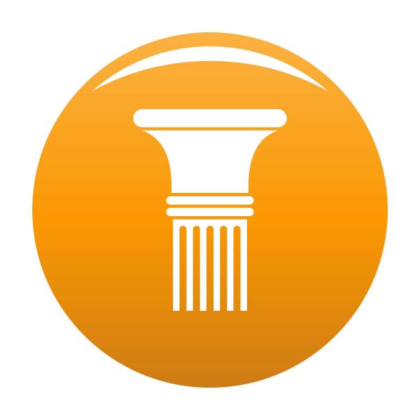 凹槽列图标向量橙色图片下载