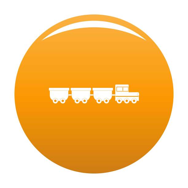 货车图标矢量橙色图片下载