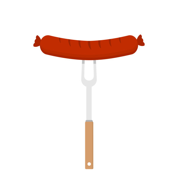白底烤香肠图片下载
