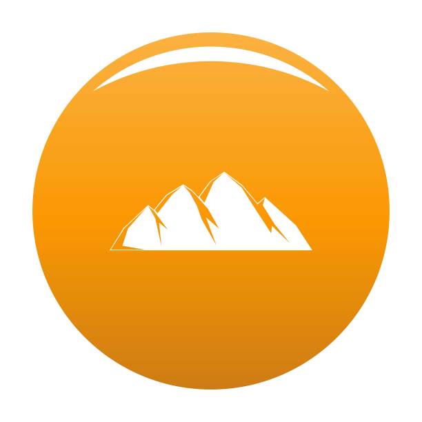 大山图标向量橙色图片下载