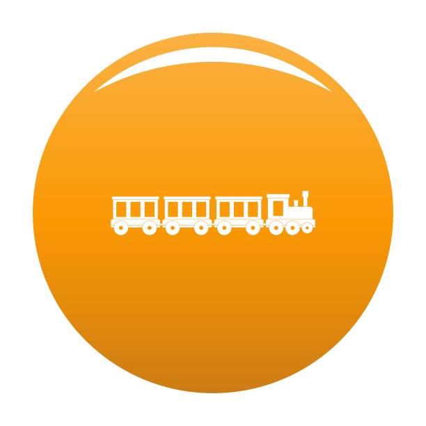 客运列车图标矢量橙色图片下载