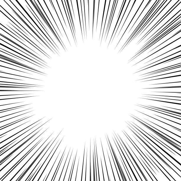 抽象的黑色太阳光孤立在白色背景。漫画书闪光爆炸辐射线与复制空间。矢量图图片下载