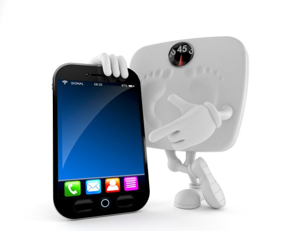 体重秤字符与智能手机图片下载