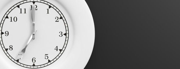 黑色背景上的午餐时间概念3D图图片下载