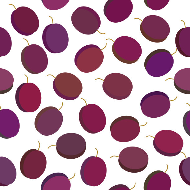 青梅简单的无缝图案孤立在白色背景上。向量图片下载