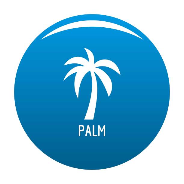 棕榈树图标蓝色向量图片下载