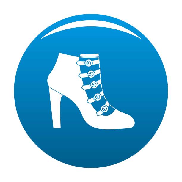 女鞋图标蓝色向量图片下载