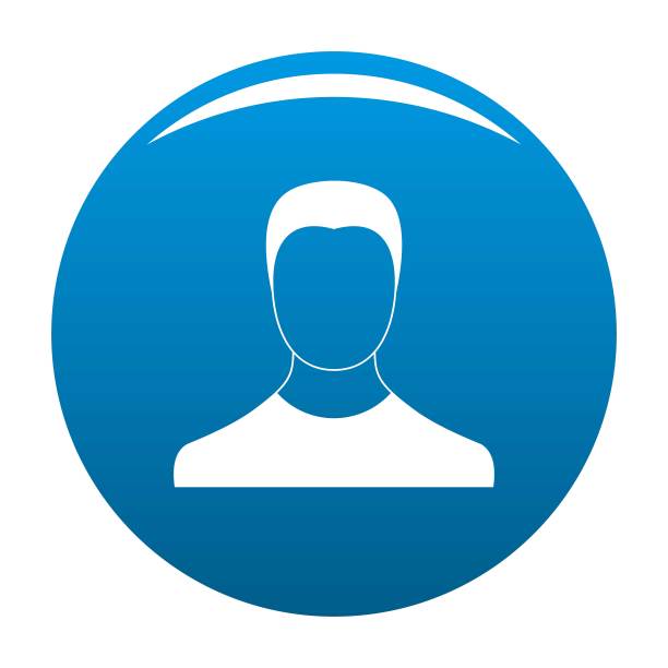 男人头像图标蓝色向量图片下载