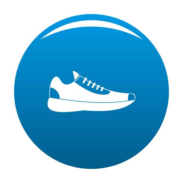运动鞋图标蓝色矢量图片下载