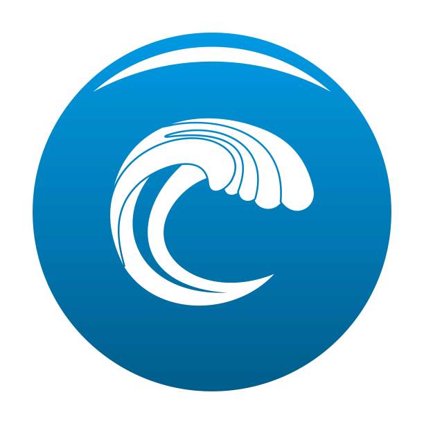 波浪水自然图标蓝色矢量图片下载