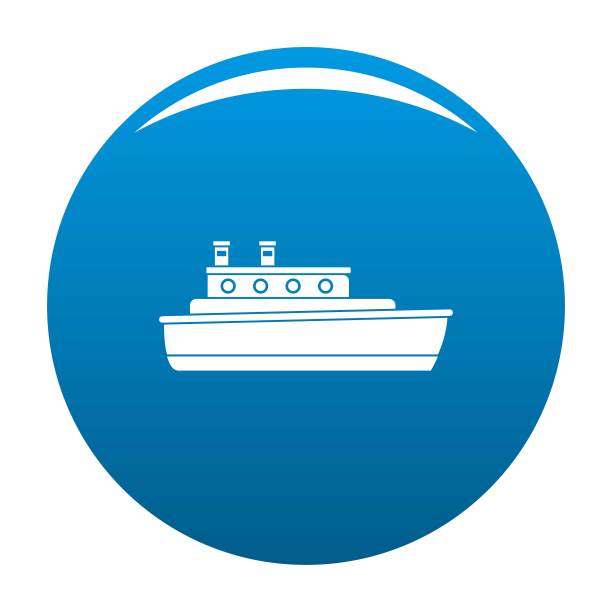 船旅行图标蓝色矢量图片下载