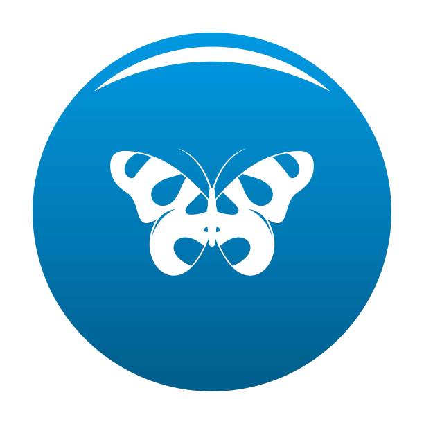 飞翔的蝴蝶图标蓝色向量图片下载