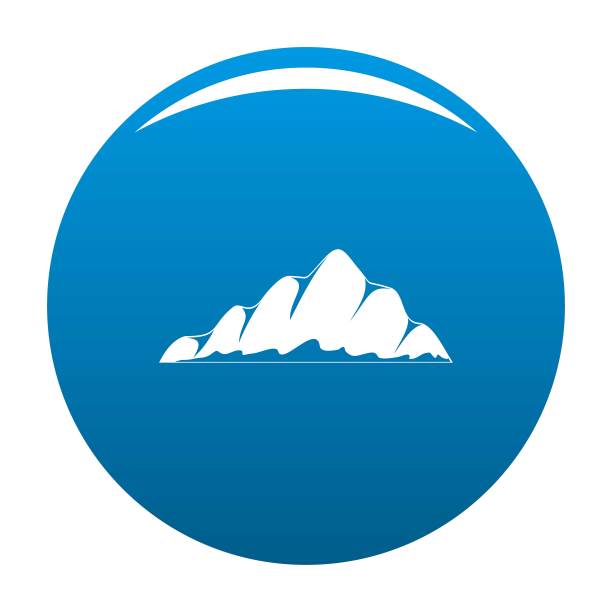 山体景观图标蓝色矢量图片下载
