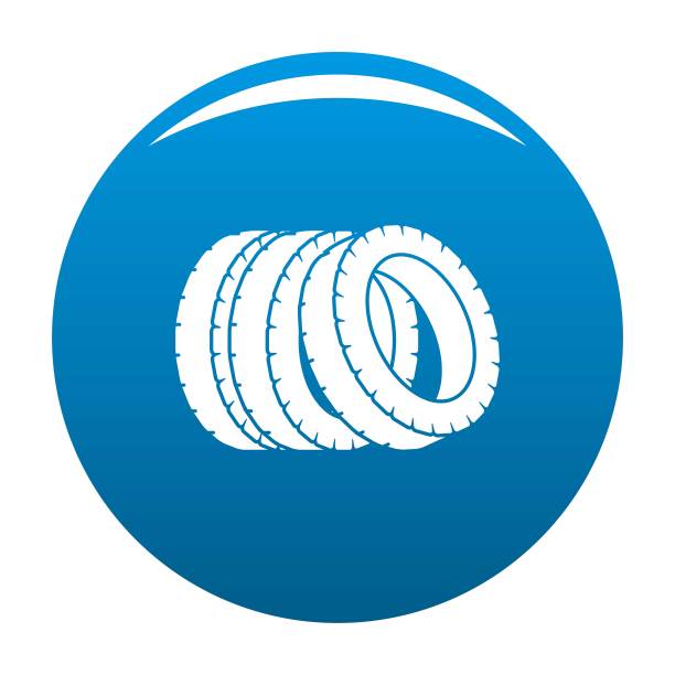 轮胎图标蓝色矢量堆图片下载