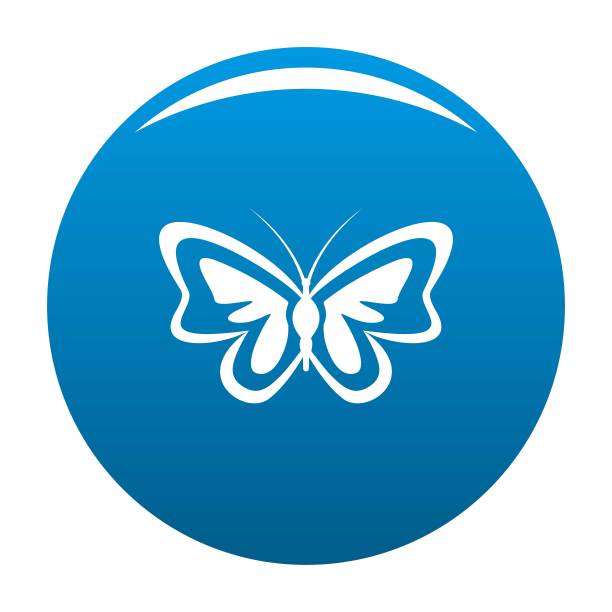 不寻常的蝴蝶图标蓝色向量图片下载