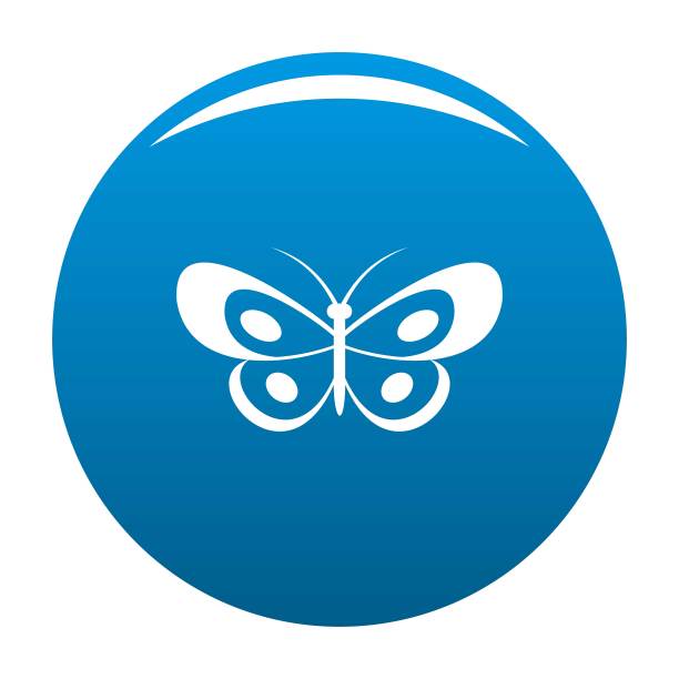 热带蝴蝶图标蓝色向量图片下载