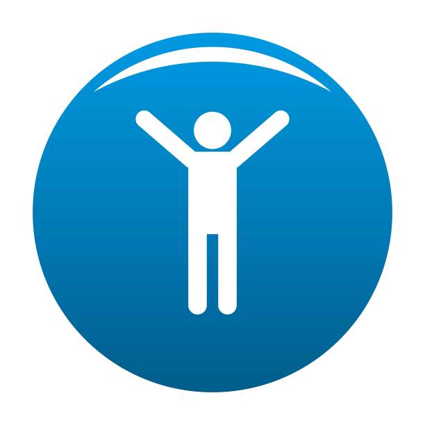 棍图棍人图标蓝色矢量图片下载