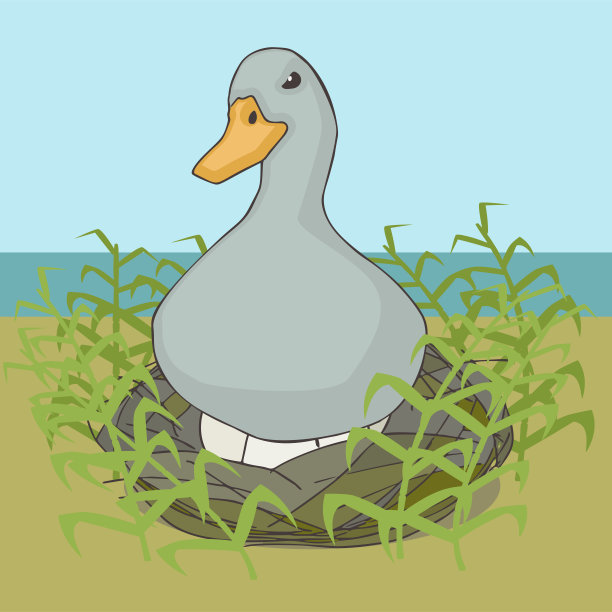 鸟在巢向量卡通图片下载