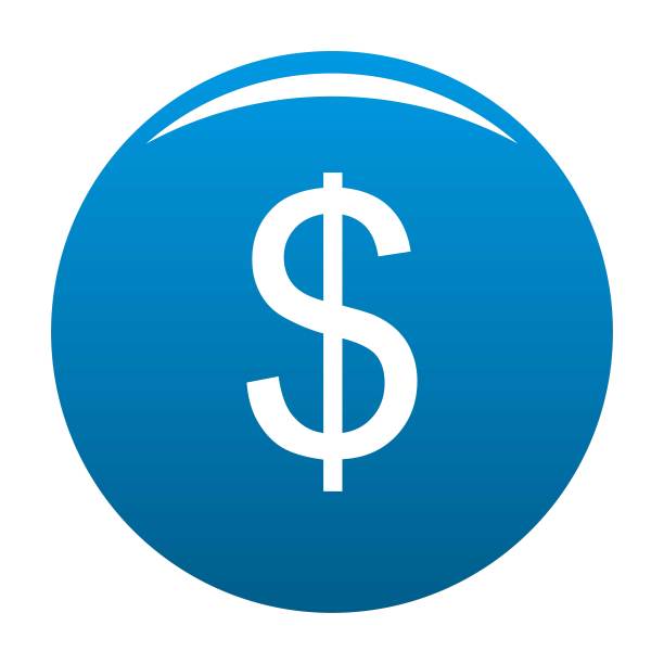 美元图标蓝色矢量图片下载
