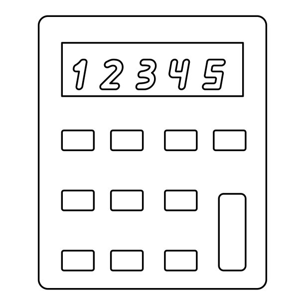 计算器黑色图标。图片下载