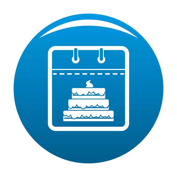 日历生日图标蓝色矢量图片下载