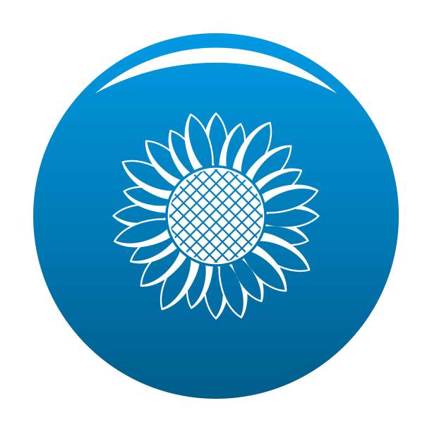 漂亮的向日葵图标向量蓝色图片下载