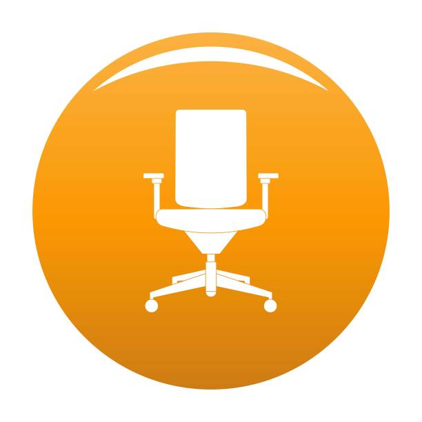 舒适的扶手椅图标向量橙色图片下载