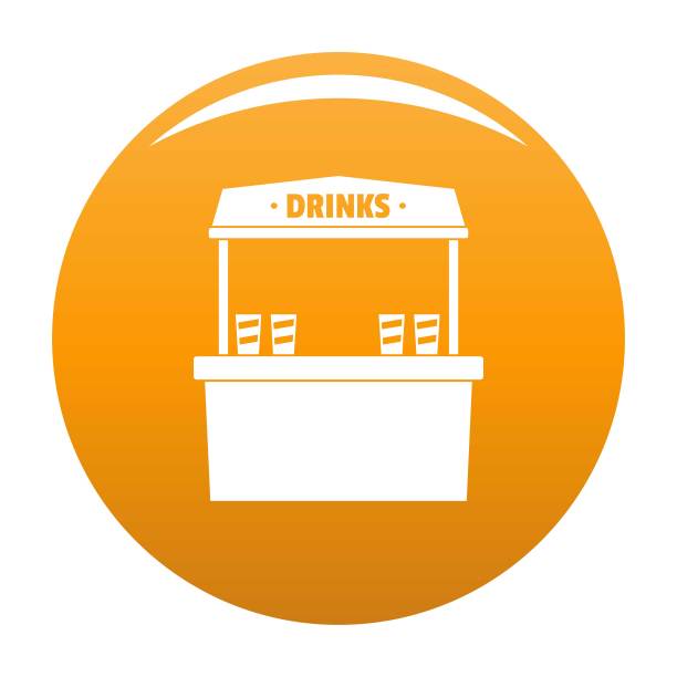 饮料销售图标向量橙色图片下载