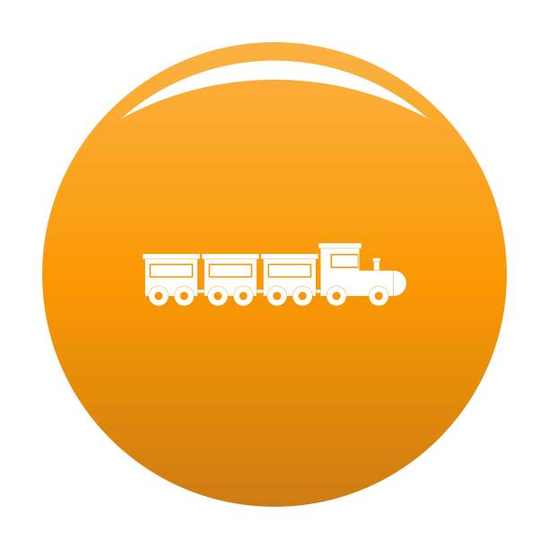 玩具火车图标矢量橙色图片下载