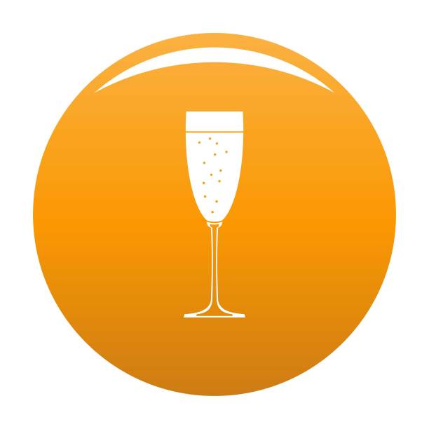 气泡香槟图标向量橙色图片下载