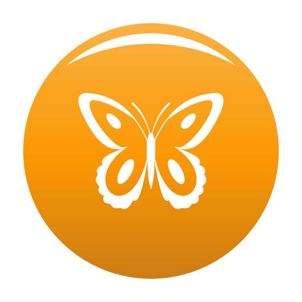 斑点蝴蝶图标向量橙色图片下载