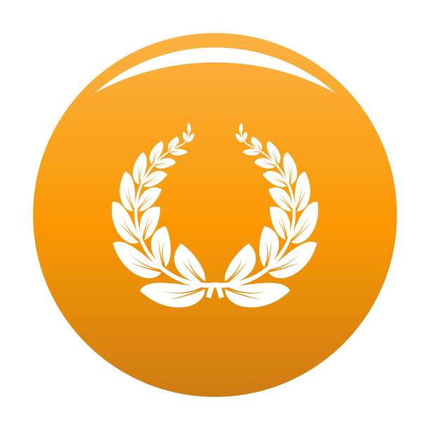 叶子花环图标向量橙色图片下载