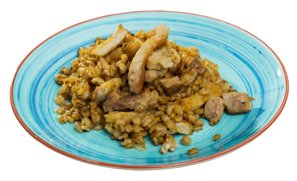 烤猪肉大麦粥是圣诞节美味的传统图片下载