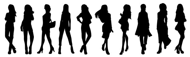 时尚的女性剪影图片下载