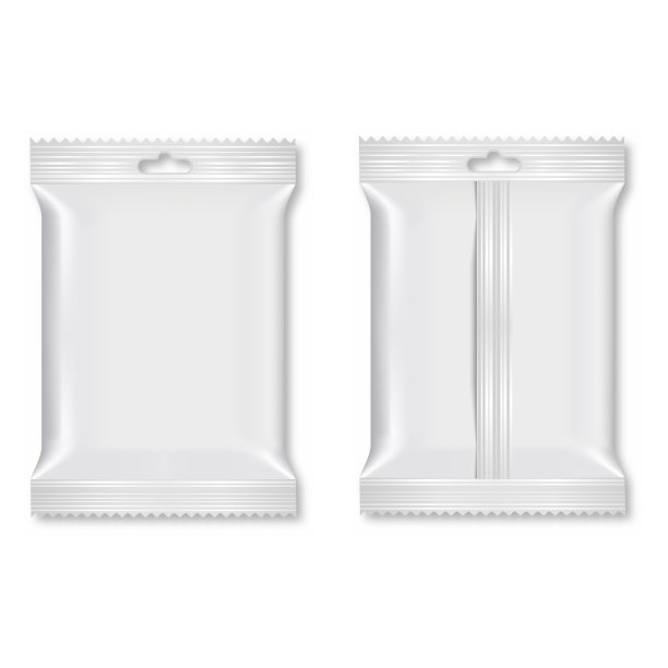 逼真的食品零食枕头袋。模拟。向量图片下载