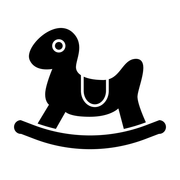 马摇摆固体图标。马秋千玩具矢量插图孤立在白色。玩具字形风格的设计，为网页和应用程序设计。Eps 10。图片下载