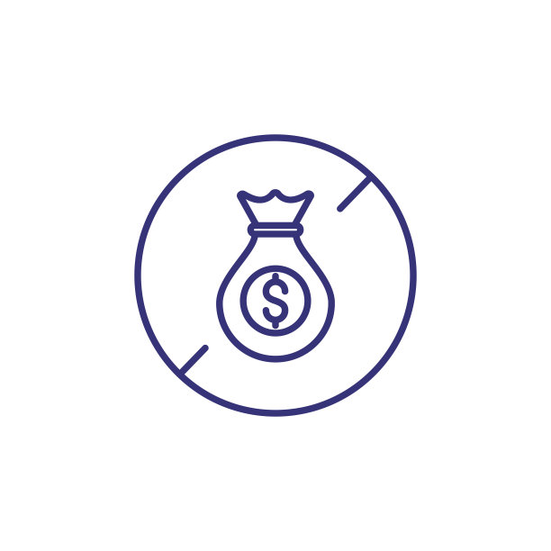 没有美元钱袋线图标图片下载