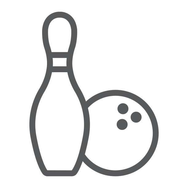保龄球线图标，游戏和运动，保龄球瓶和球标志，矢量图形，白色背景上的线性模式，eps 10。图片下载
