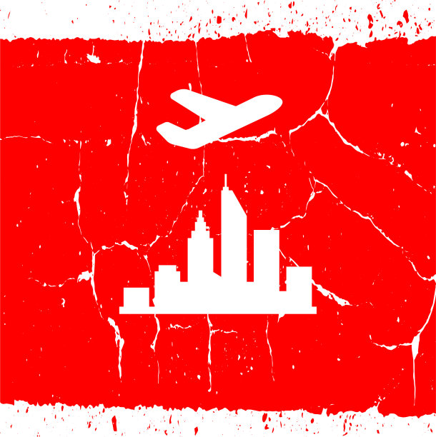 飞机飞过城市图标图片下载