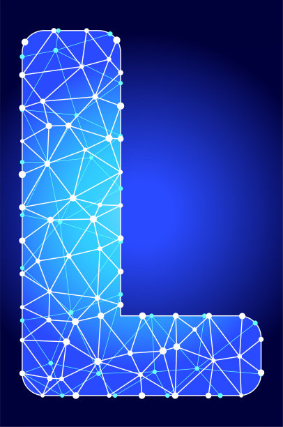 字母L蓝色三角形节点向量模式图片下载