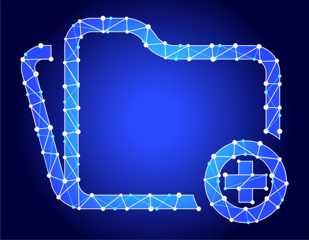 添加文件夹蓝色三角形节点矢量模式图片下载